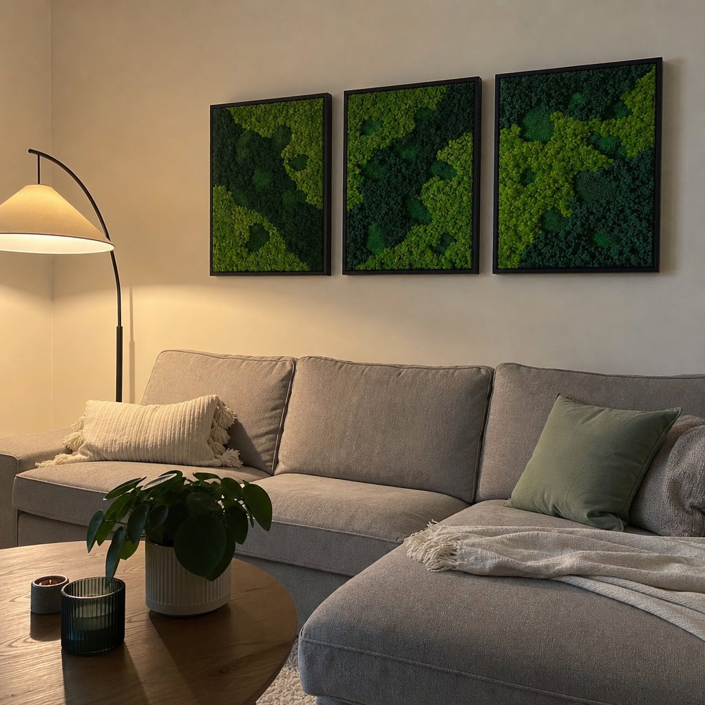 Waldart moss art in a customer home