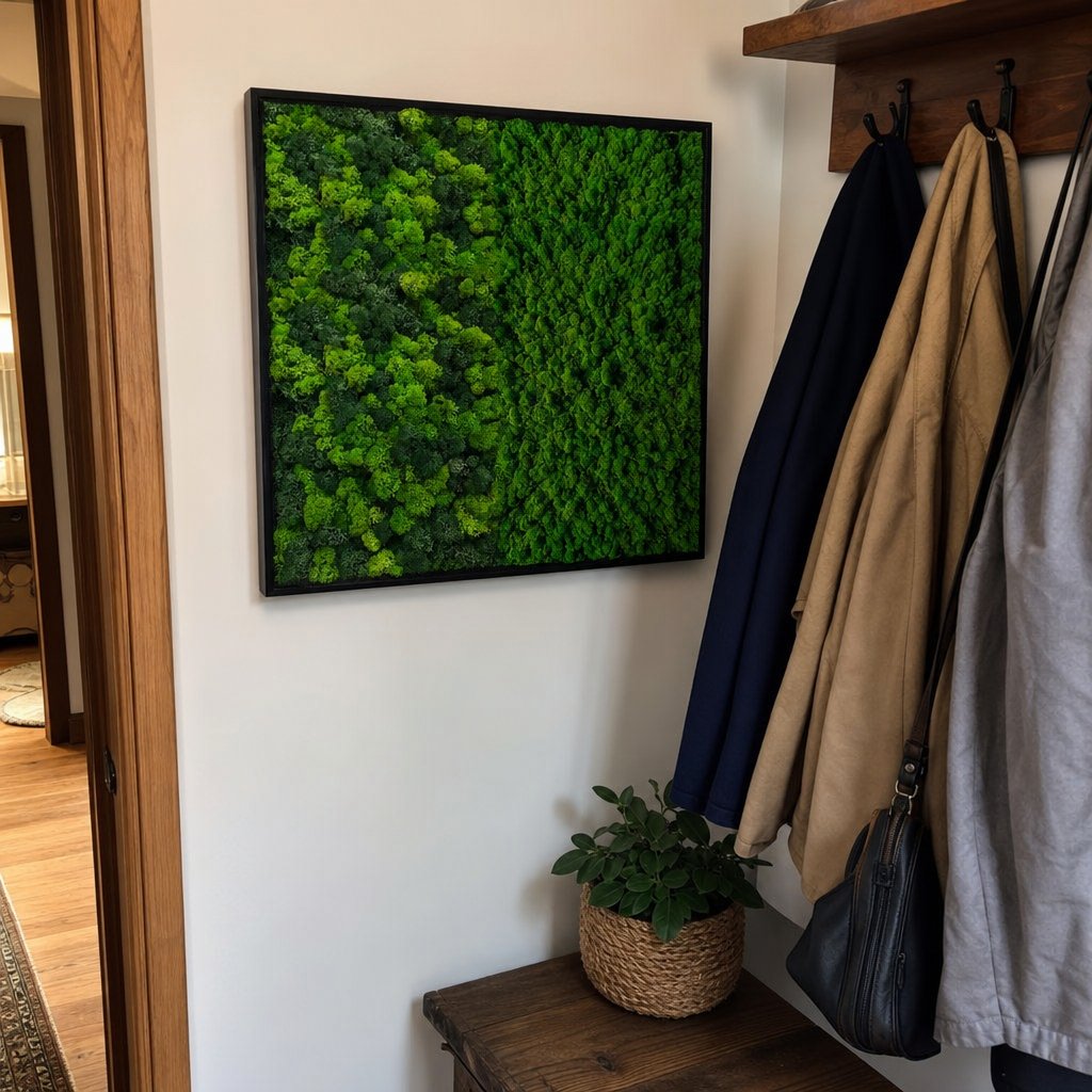 Waldart moss art in a customer home