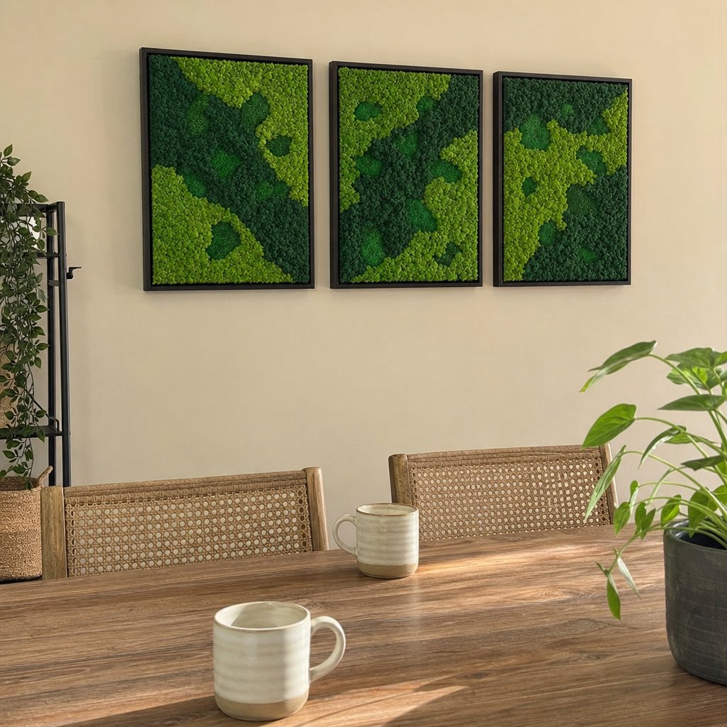 Waldart moss art in a customer home